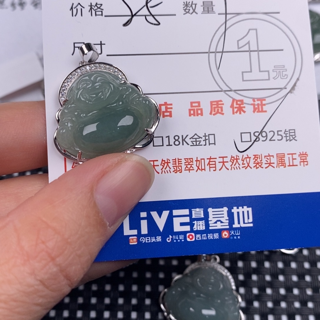 一***顺翡翠银S925镶嵌颈饰