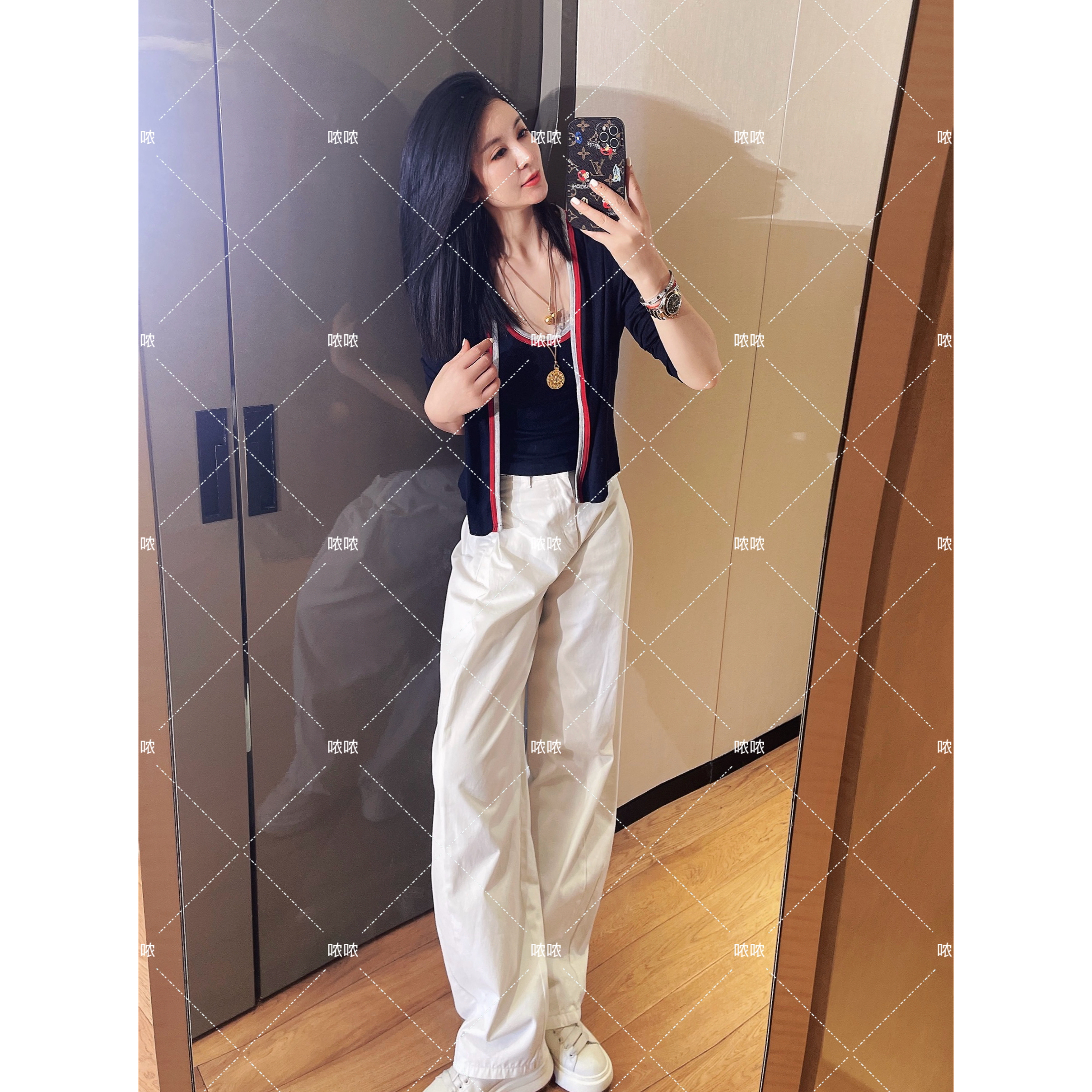 哝NONG【拼色两件套】-2025早秋新款拼色两件套百搭长袖上衣0992782