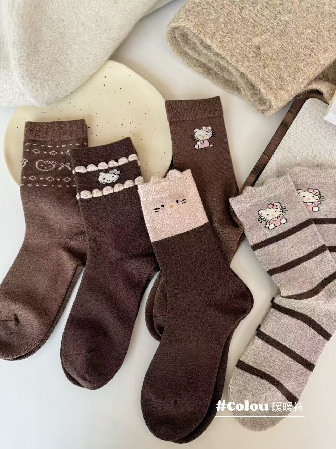 羊绒袜透气保暖冬季女吸汗中筒袜