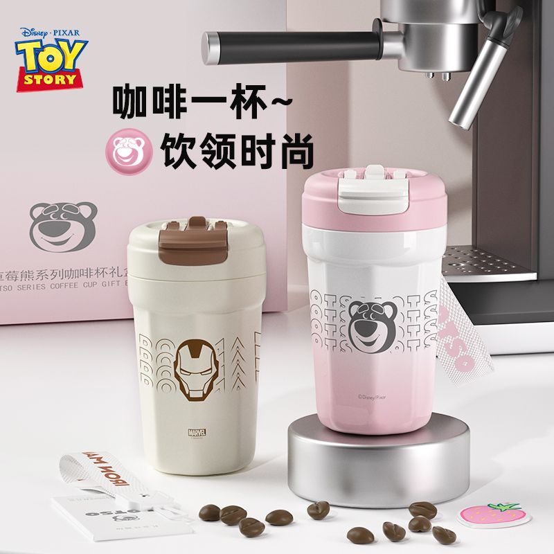 迪士尼防烫高档精美礼盒水杯一盖双饮保温吸管咖啡杯学生生日礼物
