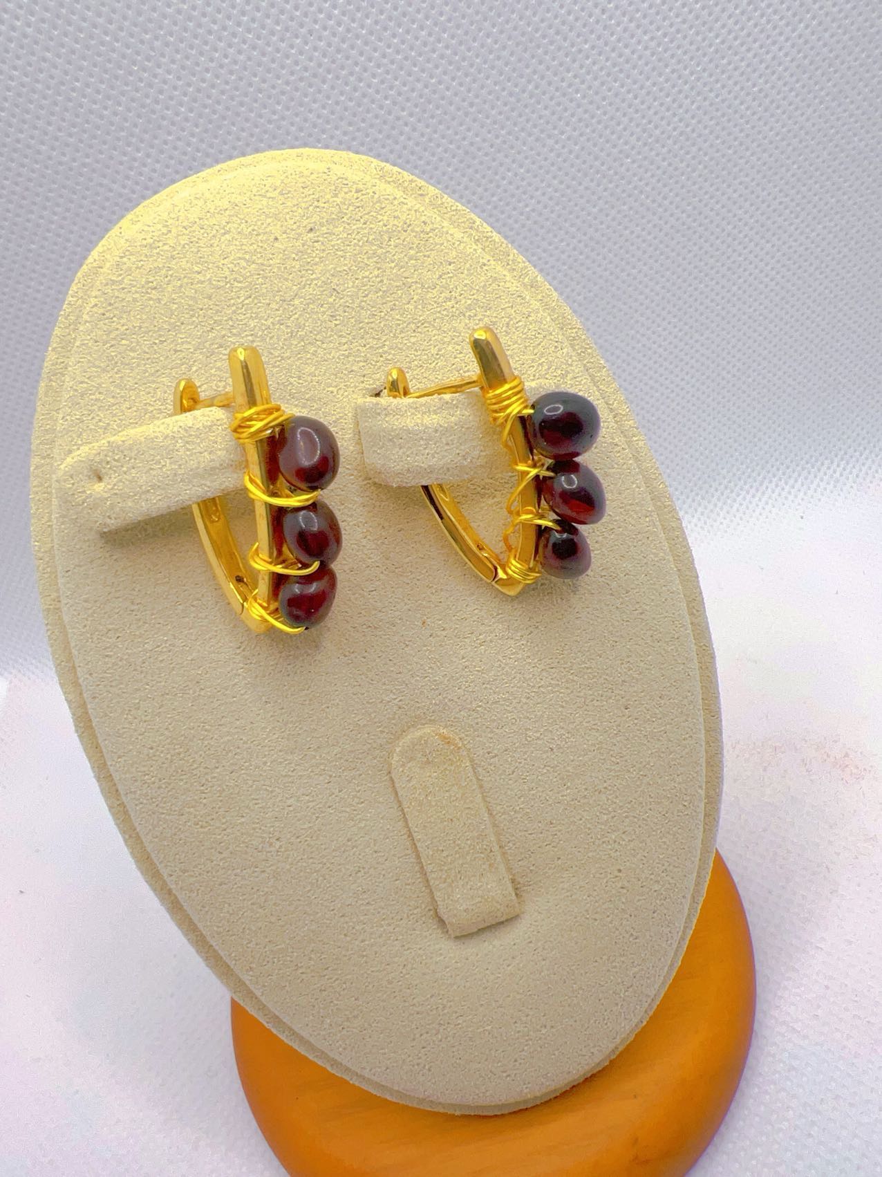 【包邮】天然琥珀耳环kahriwa halka 1