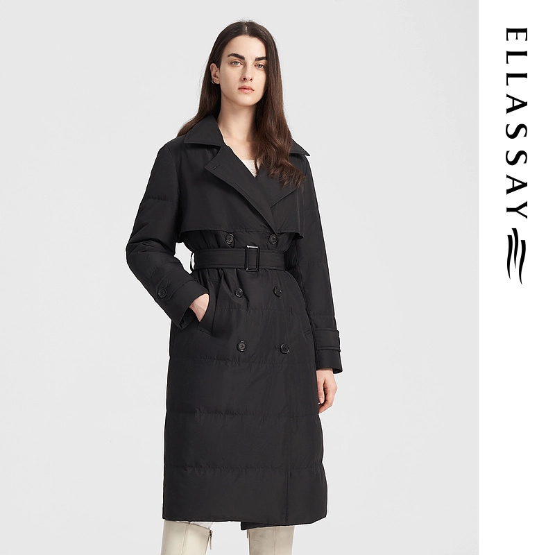 ELLASSAY歌力思冬新防寒腰带设计鹅绒羽绒服女EWB344L00300