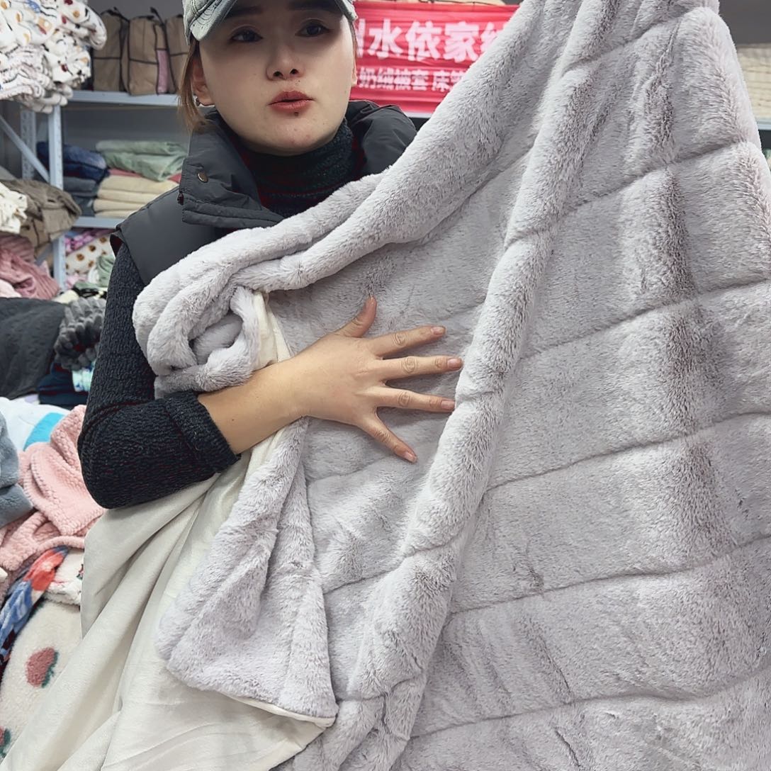 羊驼毛170.200仿兔兔婴儿绒双层毯