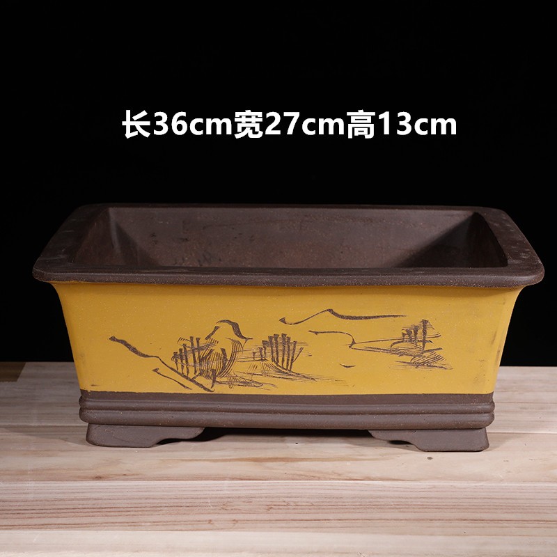 花盆厂家直销紫砂方形花盆特大号长方形盆景花盆陶瓷花盆处理清仓