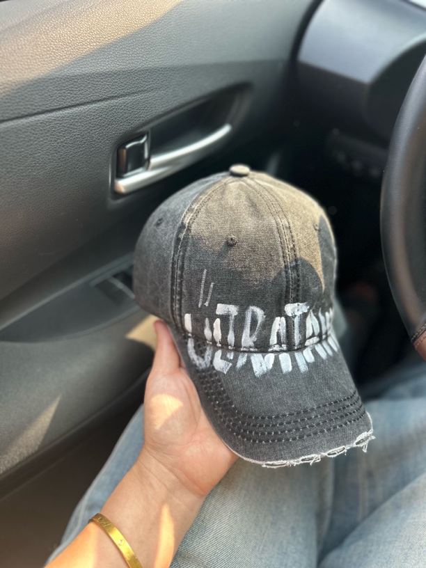 青春日记 手绘涂鸦大头围深底弯檐棒球帽微瑕