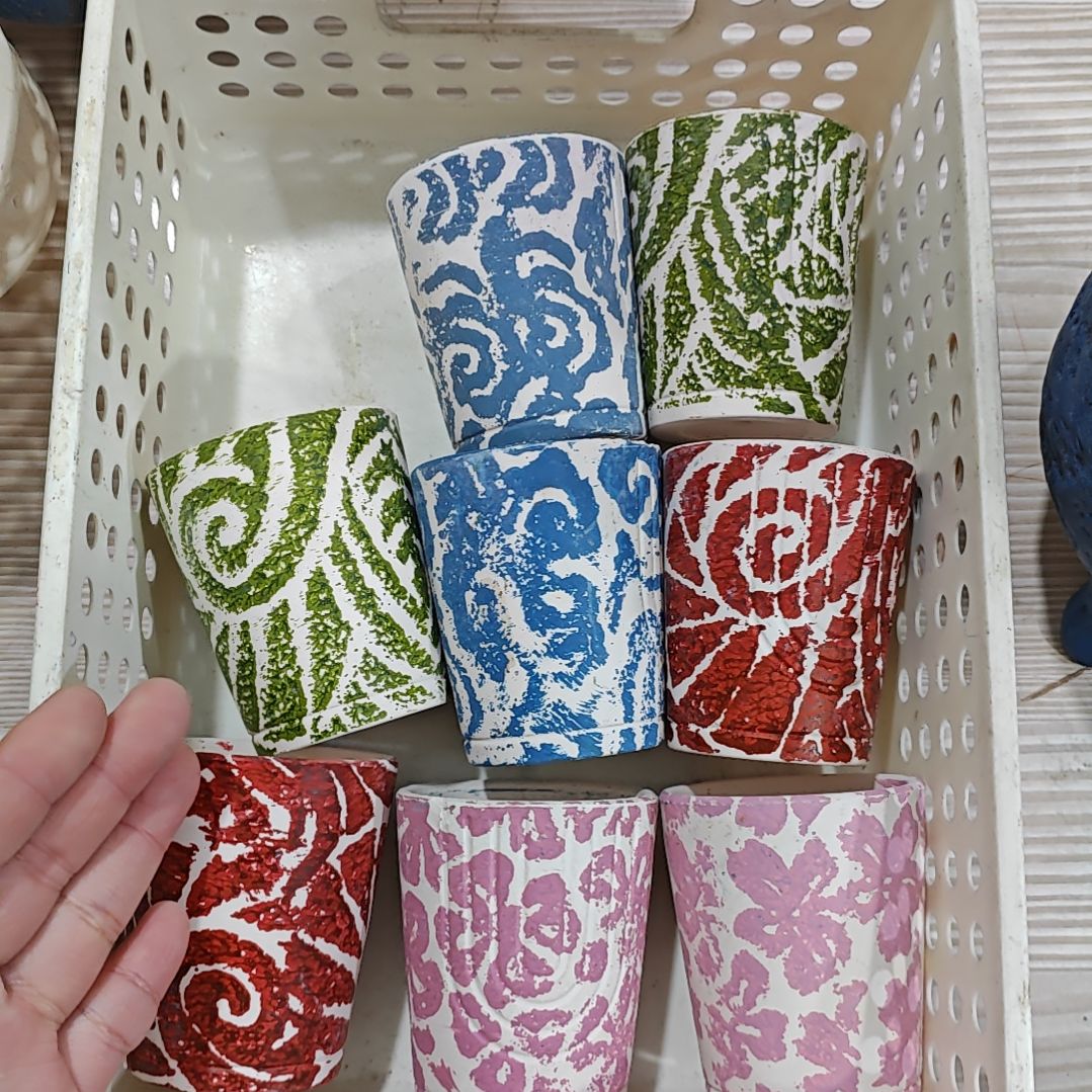 红陶吸水透气的白陶花盆凑满12发货