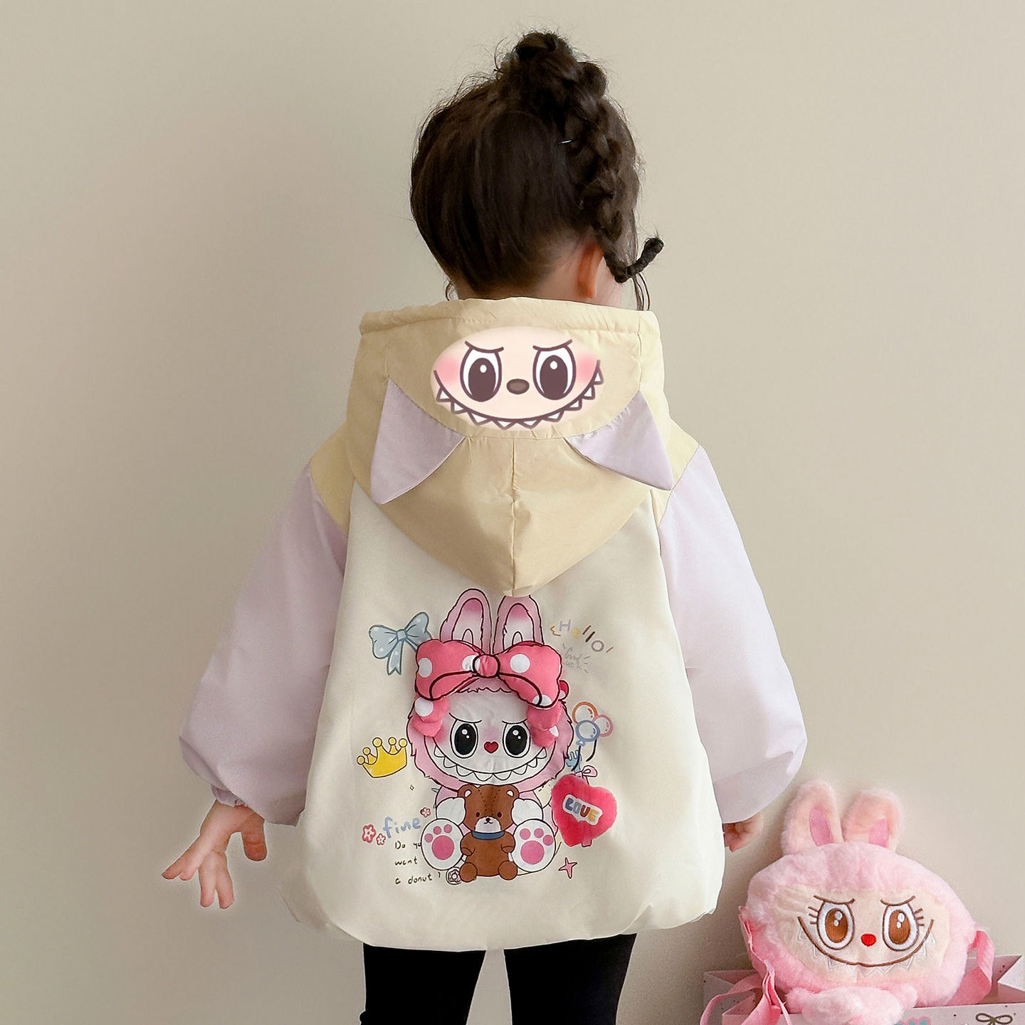 女童可爱甜美外套2025新款新款卡通洋气卫衣喜庆女宝宝休闲上衣