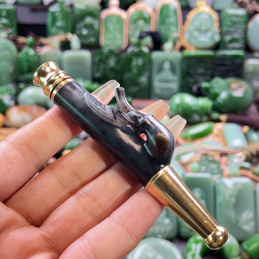 和田玉烟嘴未镶嵌南*