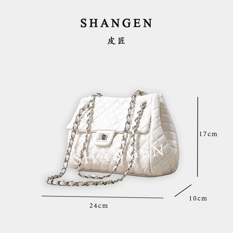 【云云甄选】SK-62862-米白-轻奢时尚女士新款单肩斜挎包