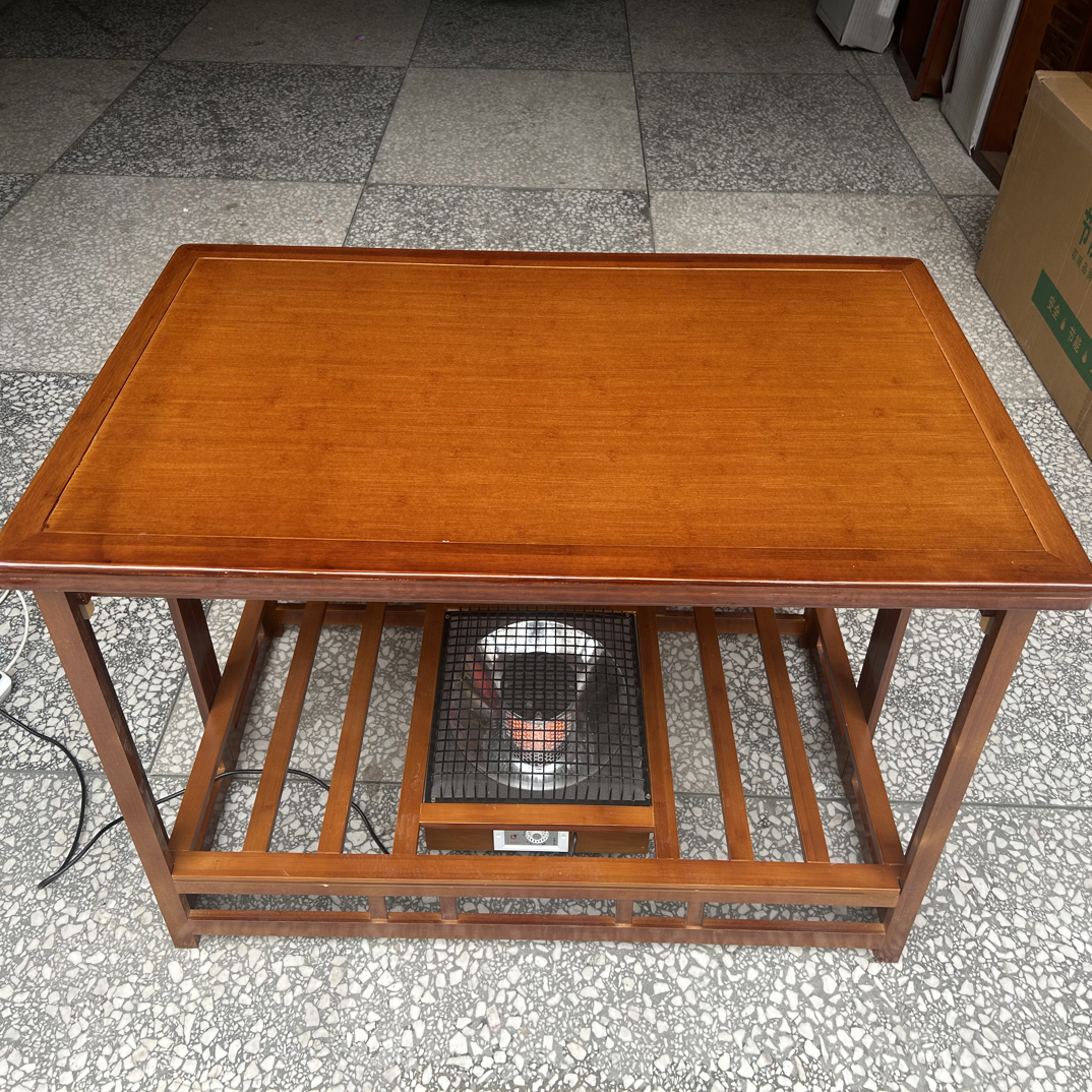 烤火桌尺寸120长65宽70高长方形包括被子和实木烤火盆一台共3件