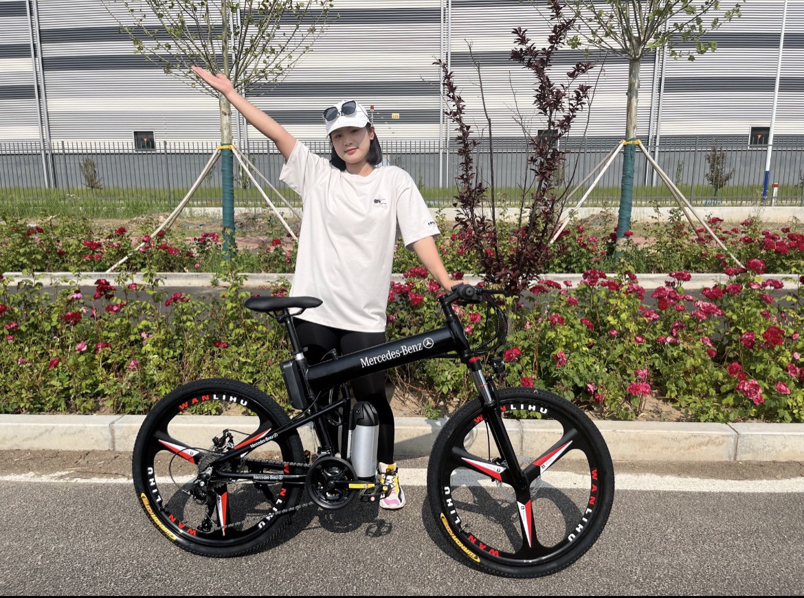 梅赛德斯奔驰锂电三合一助力自行车折叠减震26寸越野通勤代步车