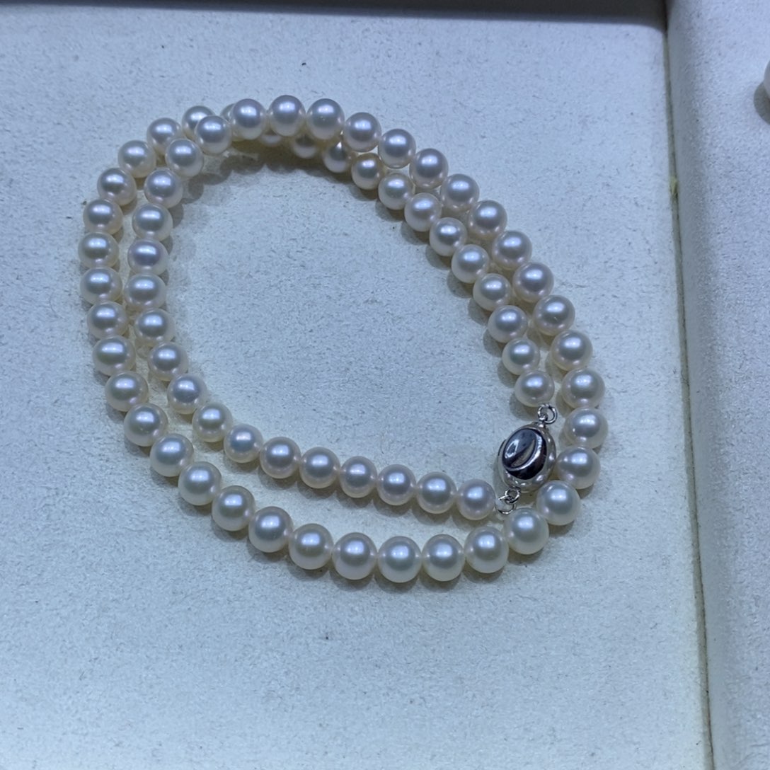 项链银S925镶嵌淡水珍珠
