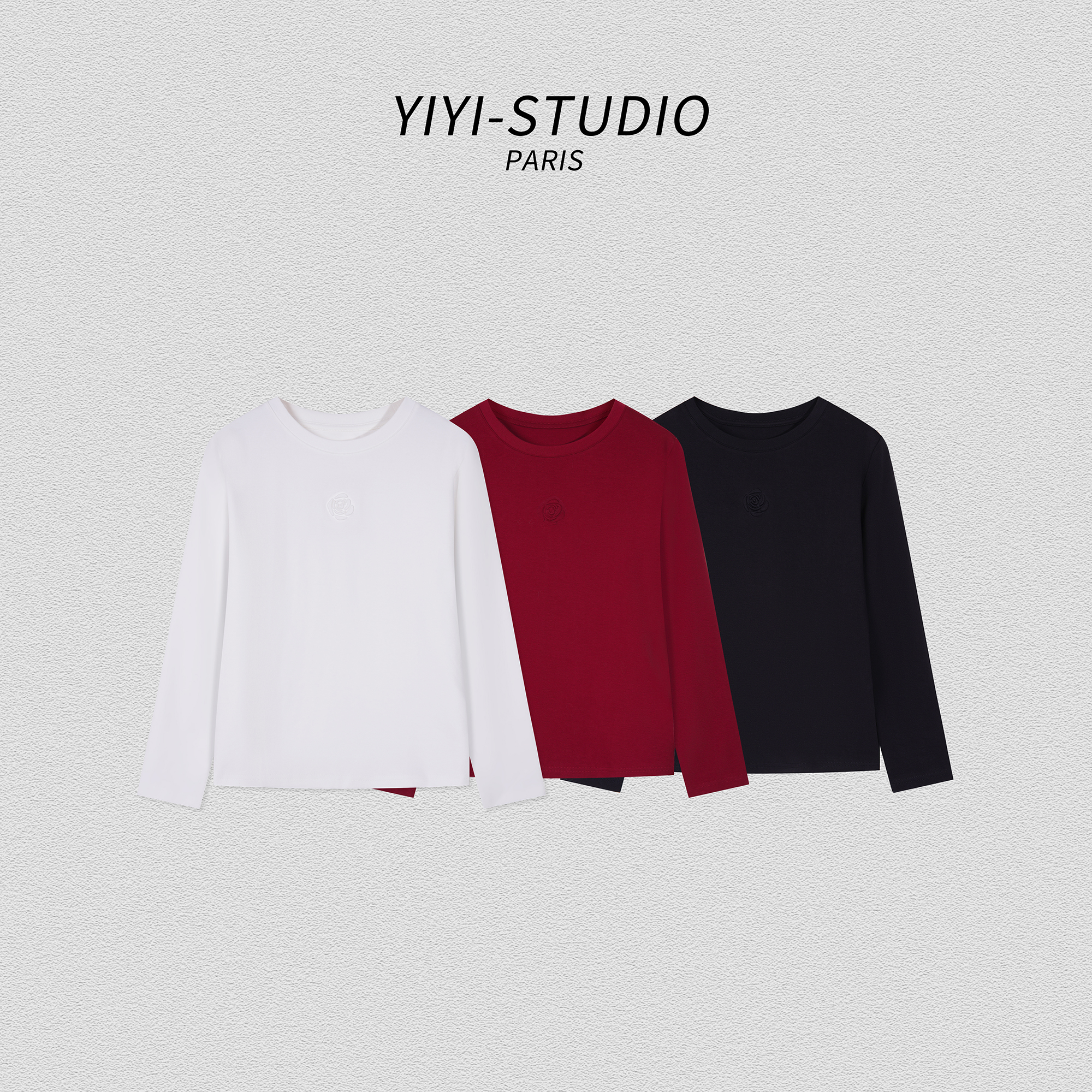 YIYI Studios【山茶花长袖】2025新品 简约百搭显瘦基础款T恤
