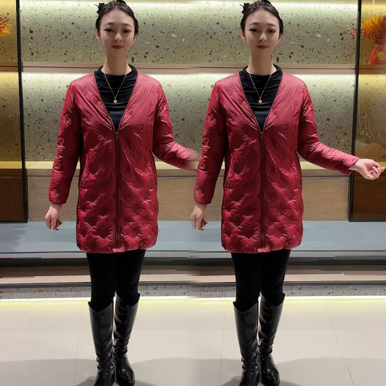 90白鸭绒女士羽绒服内胆冬季保暖外套