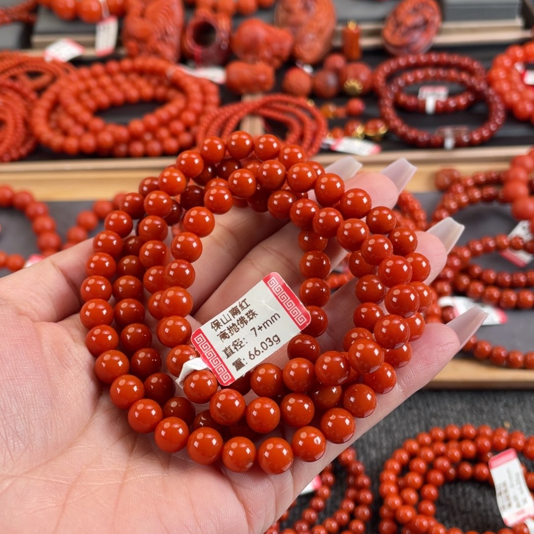 王***林南红玛瑙未镶嵌7➕保山南红高抛多圈