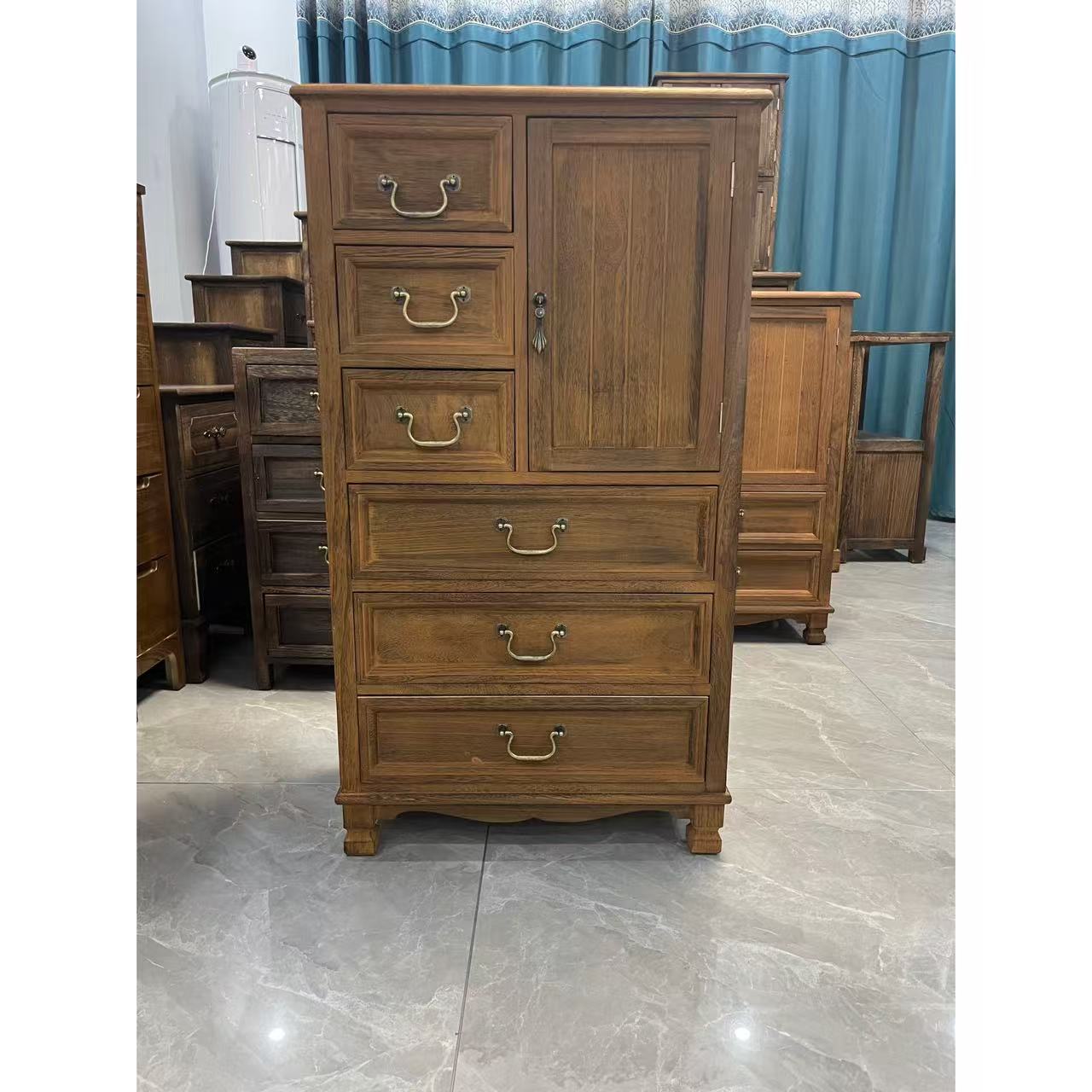 57*32*102cm实木六斗柜阳台储物柜客厅收纳柜