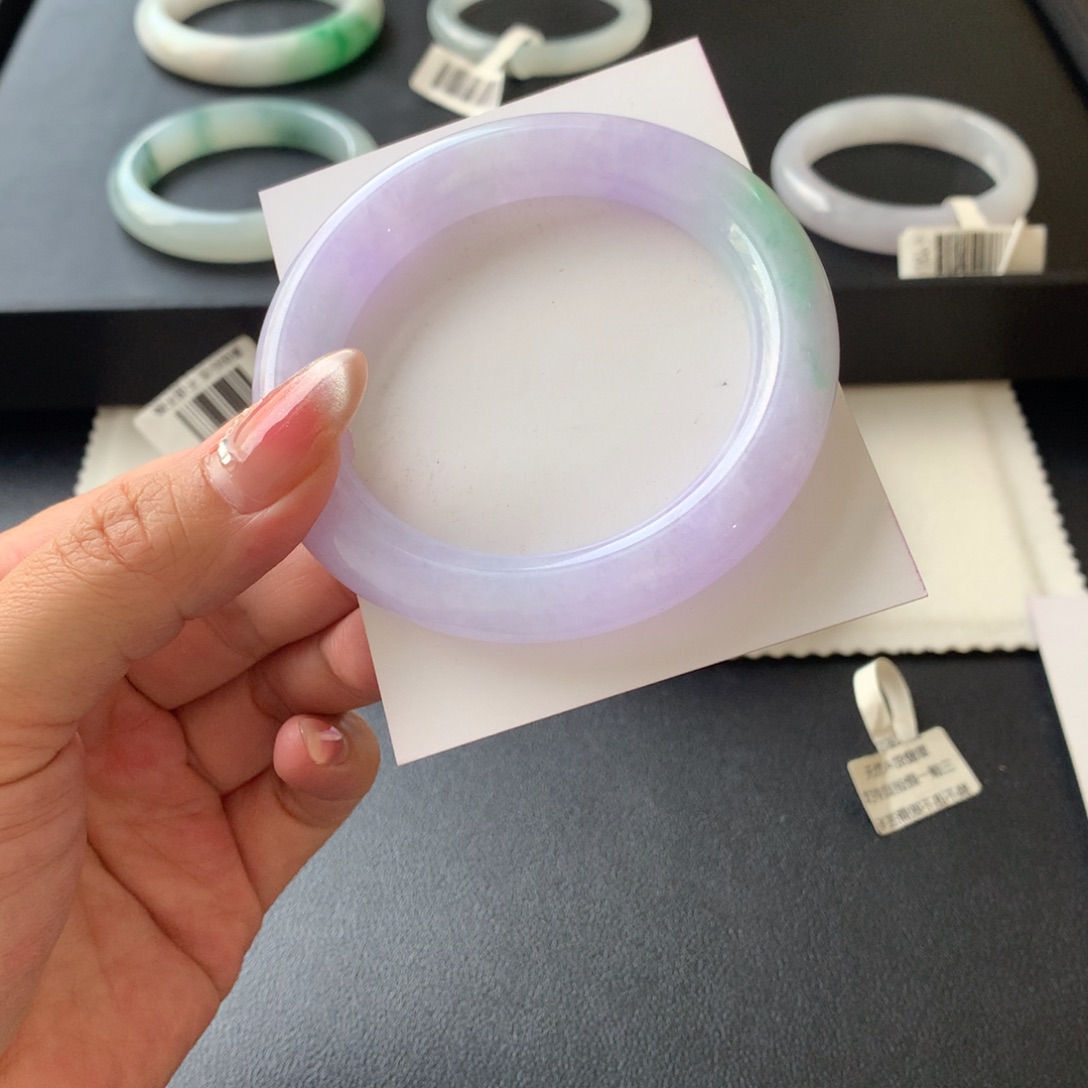 翡翠未镶嵌手镯57圆