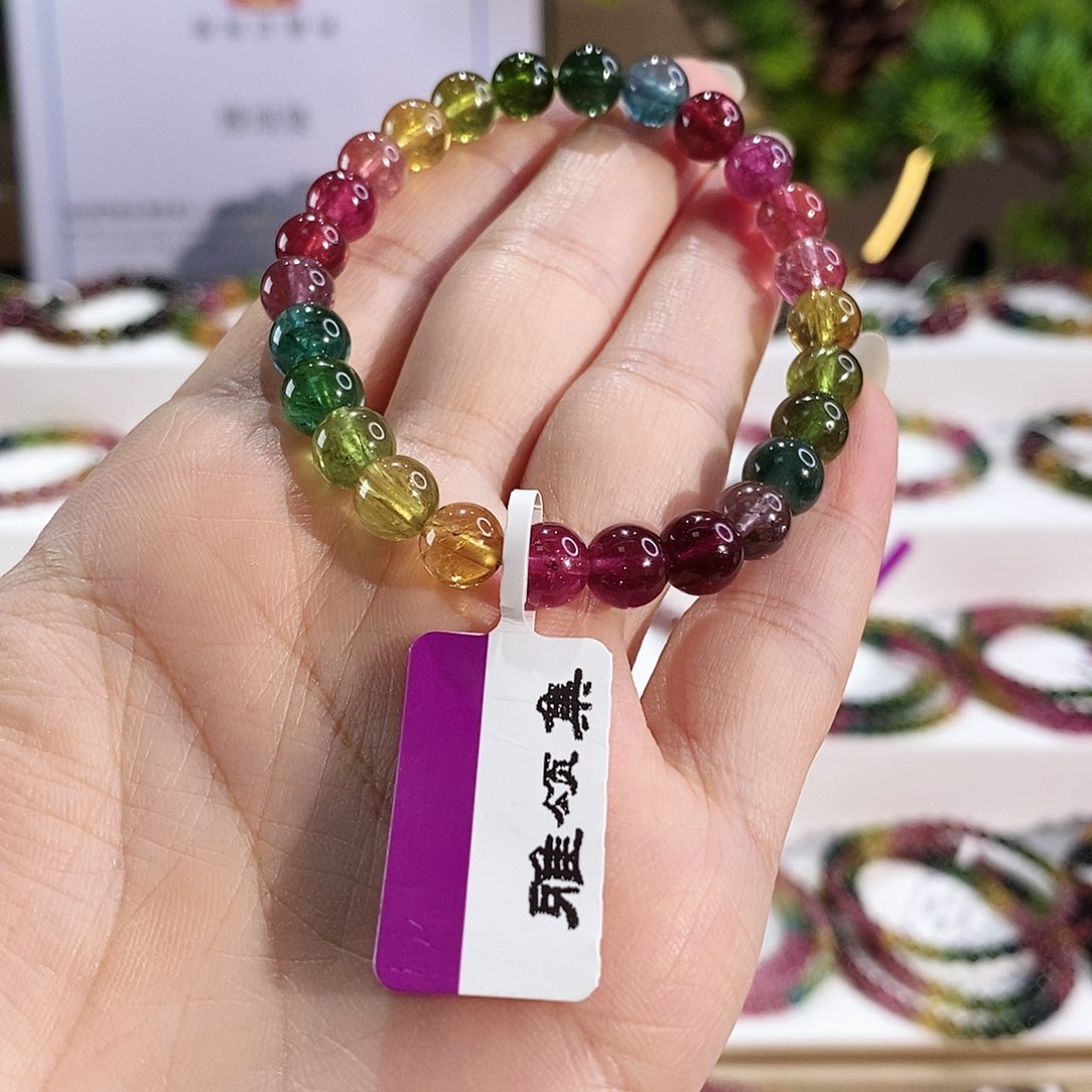 未镶嵌手串碧玺YSG61008素圈颜色微差