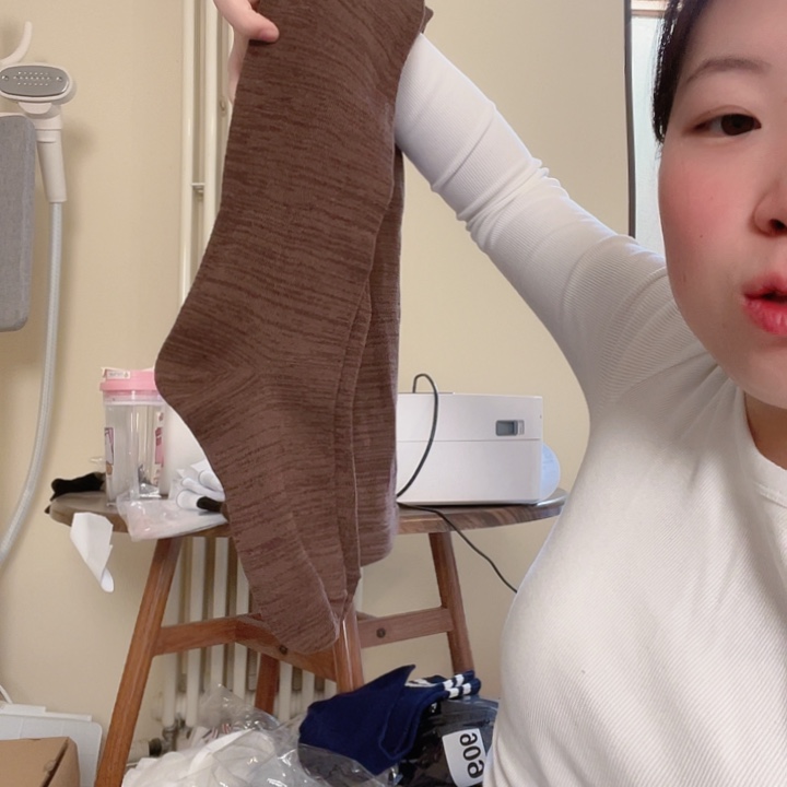 三醋酯纤维优家花棕色打底裤130斤以下可穿720