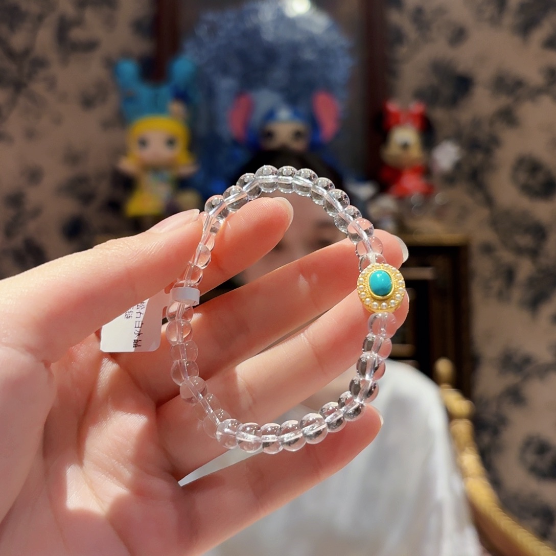 水晶手串银S925镶嵌多样性发其一