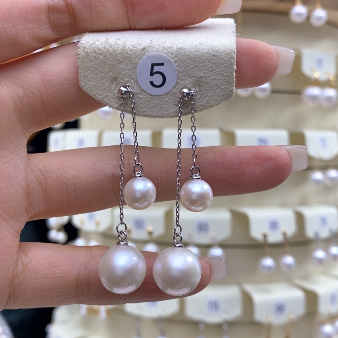 淡水珍珠耳饰银S925镶嵌