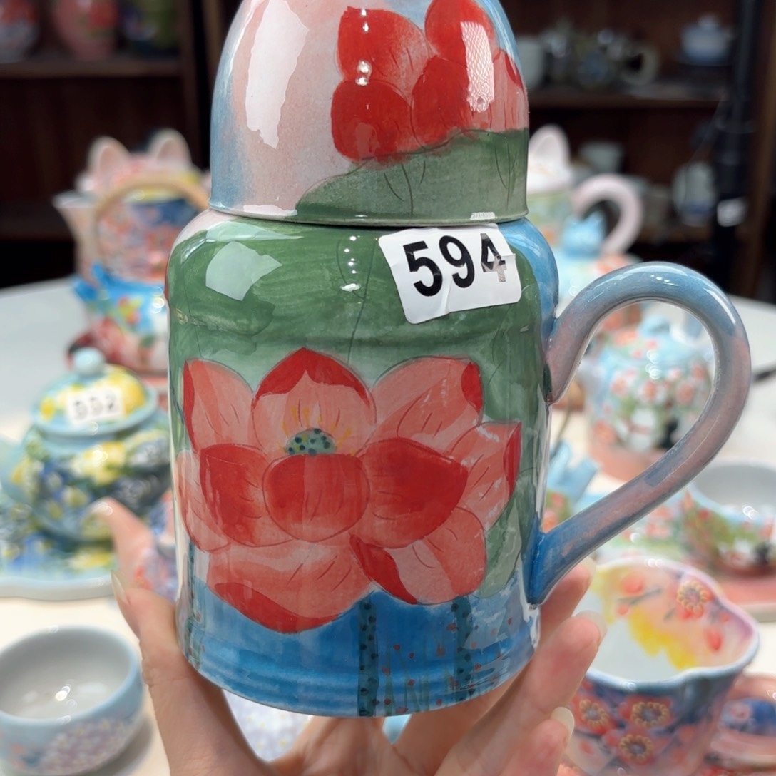 景德镇手绘高温釉下彩陶瓷茶具