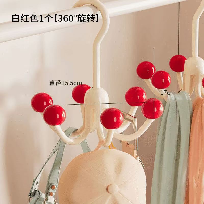 简约旋转收纳内衣帽子六爪多巴胺物件挂钩