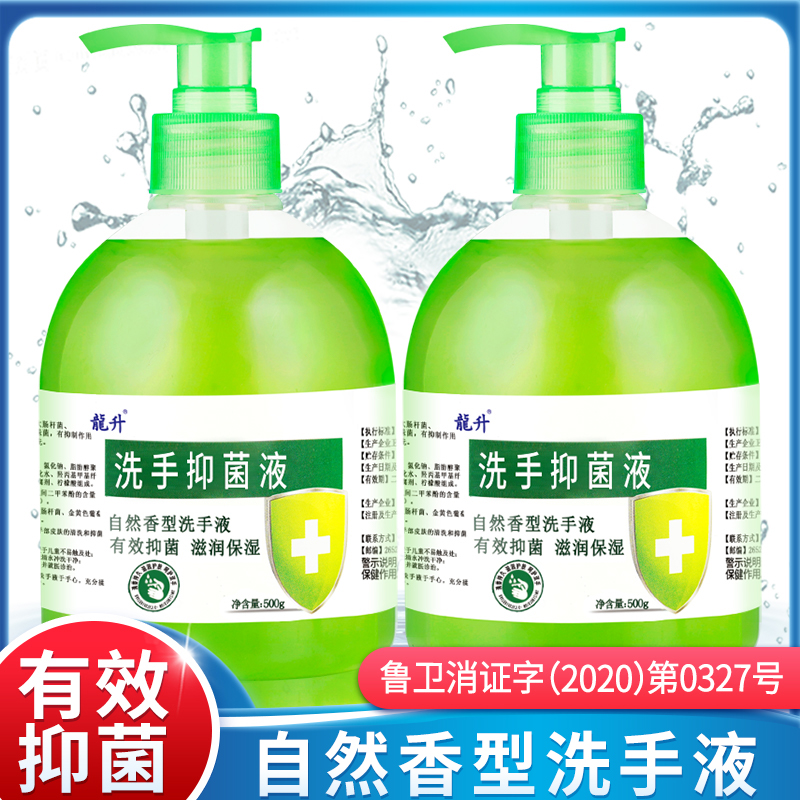 龍升抑菌洗手液500g滋润清洁保湿温和清香型通用瓶装家用