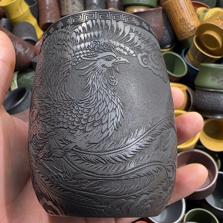 茶杯绿泥全手工制作工艺