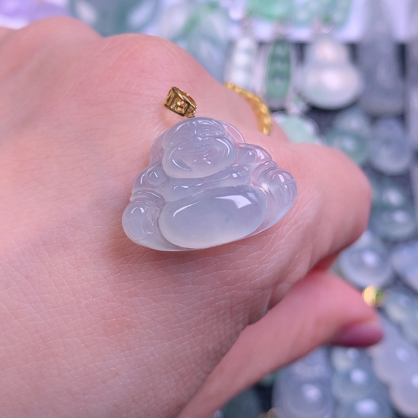 【闪购商品】翡翠颈饰18K金镶嵌天然缅甸翡翠