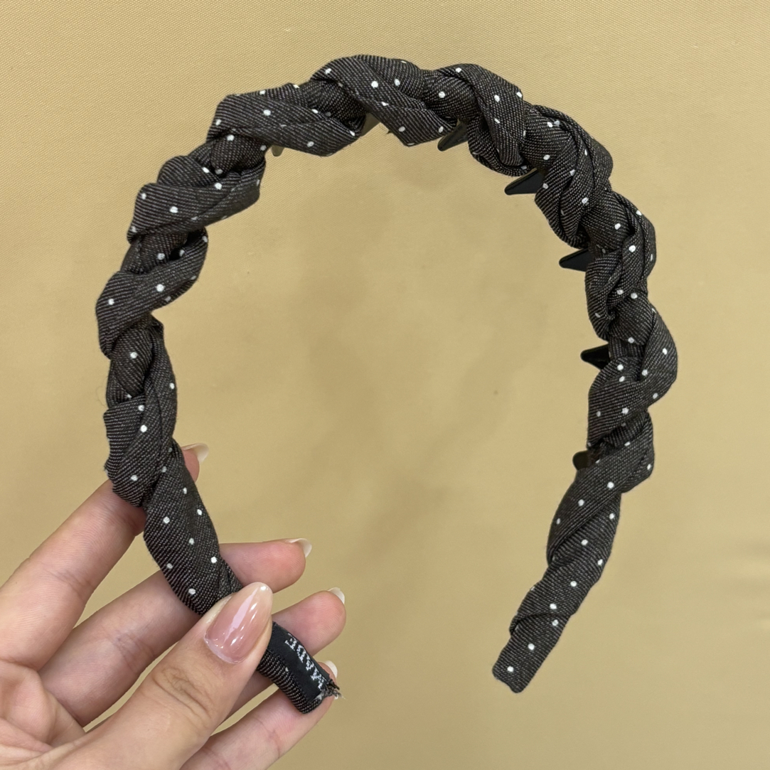 日韩复古波点发箍女款百搭高颅顶头饰简约设计感