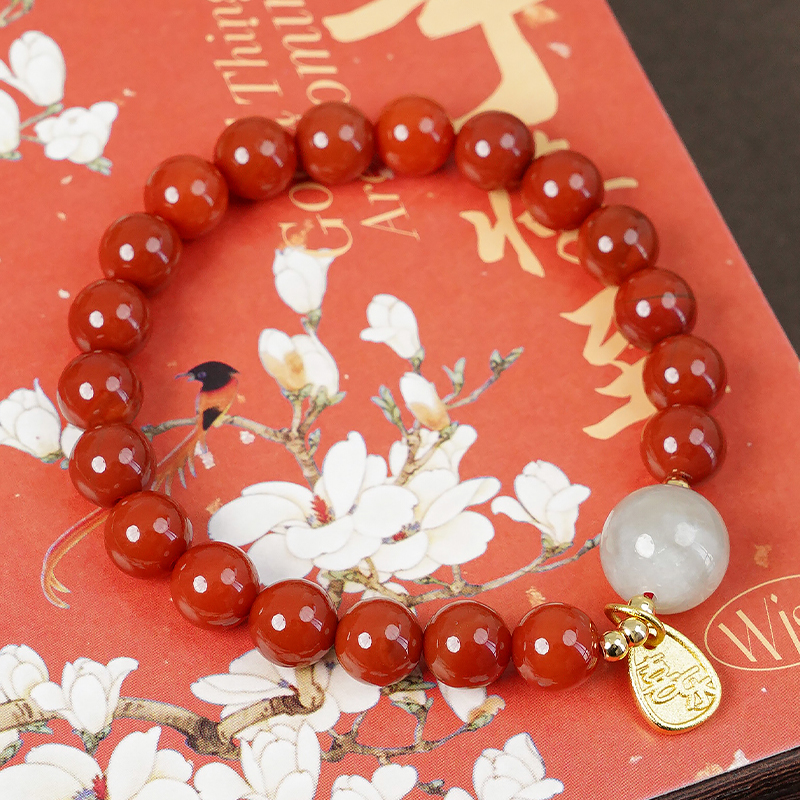 精致红玛瑙平安喜乐手链多样性发一-8646