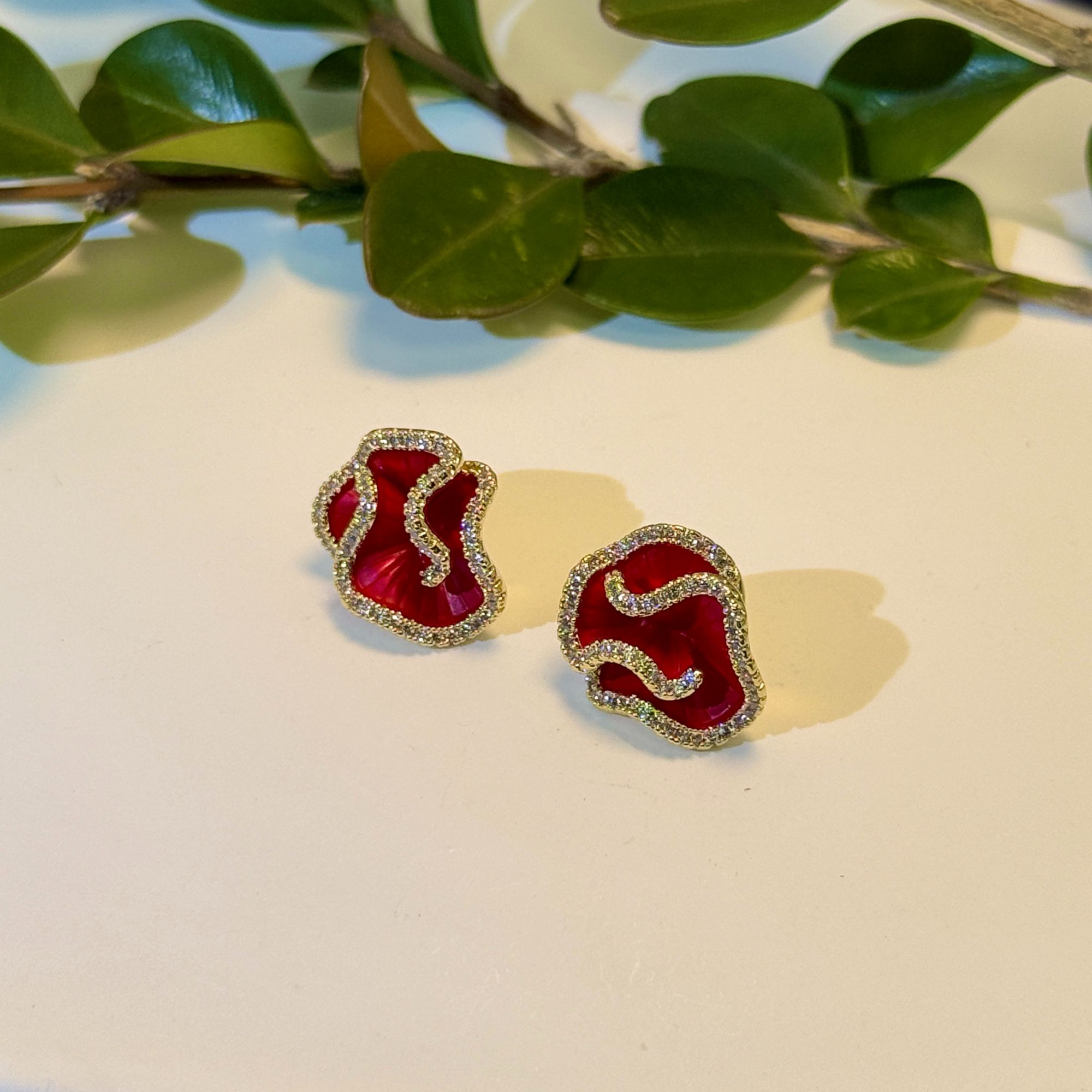 九小尚 铜合金珐琅耳饰 R1325秋季冬季冬天过年耳饰耳环