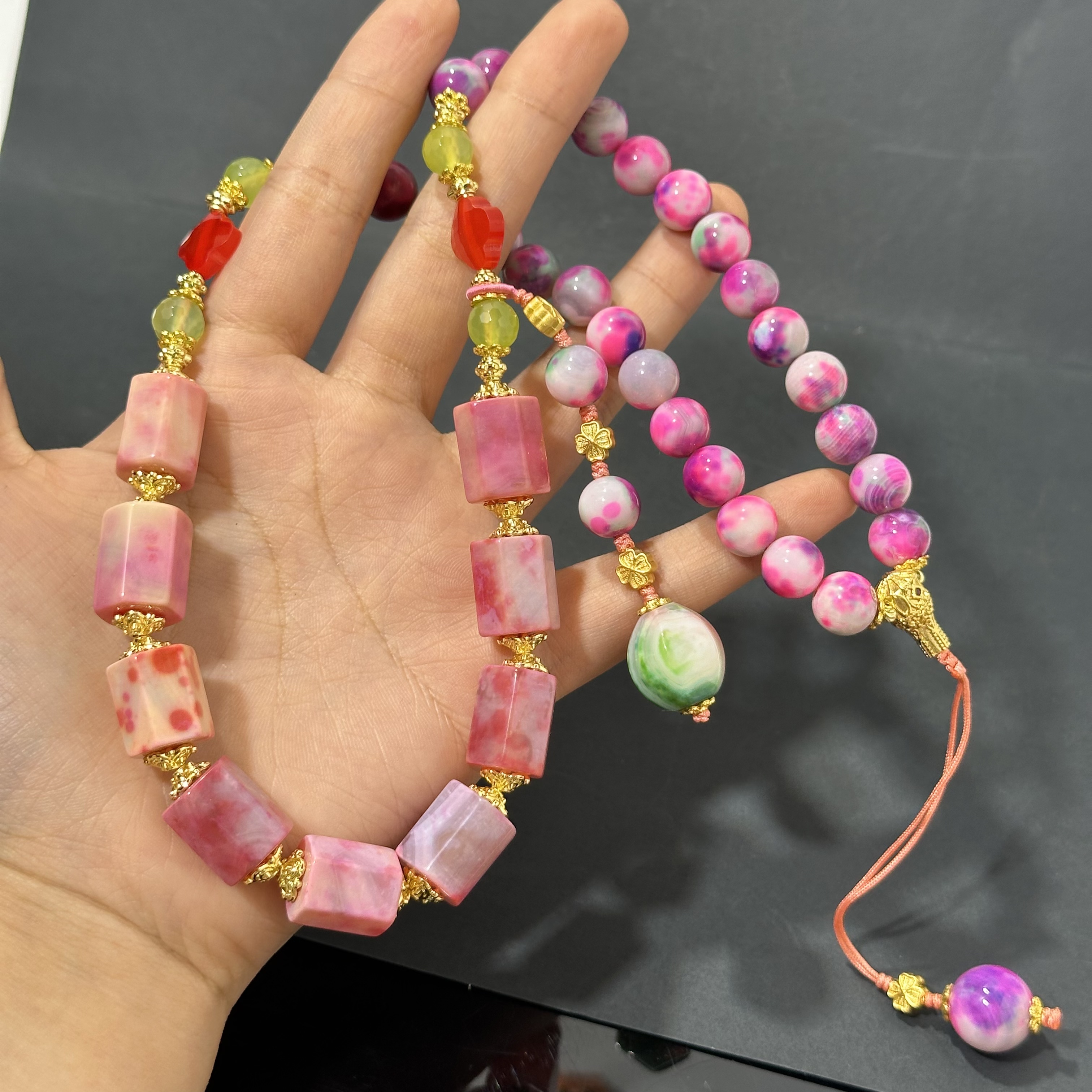 天山血莲宫廷毛衣链渐变吊坠A22-14