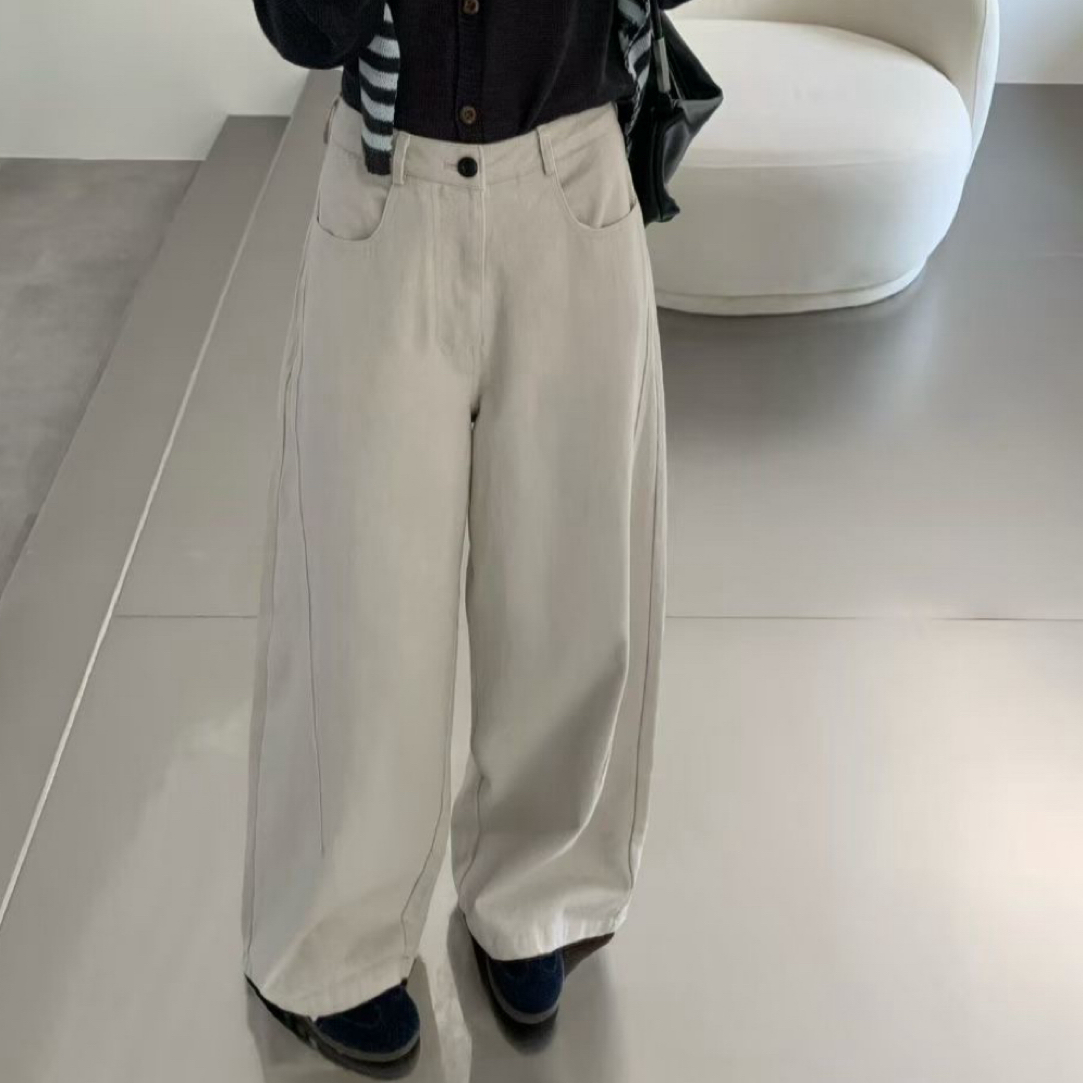 遮胯显瘦高腰弯刀休闲裤女2025秋季宽松百搭香蕉裤直筒阔腿拖地裤
