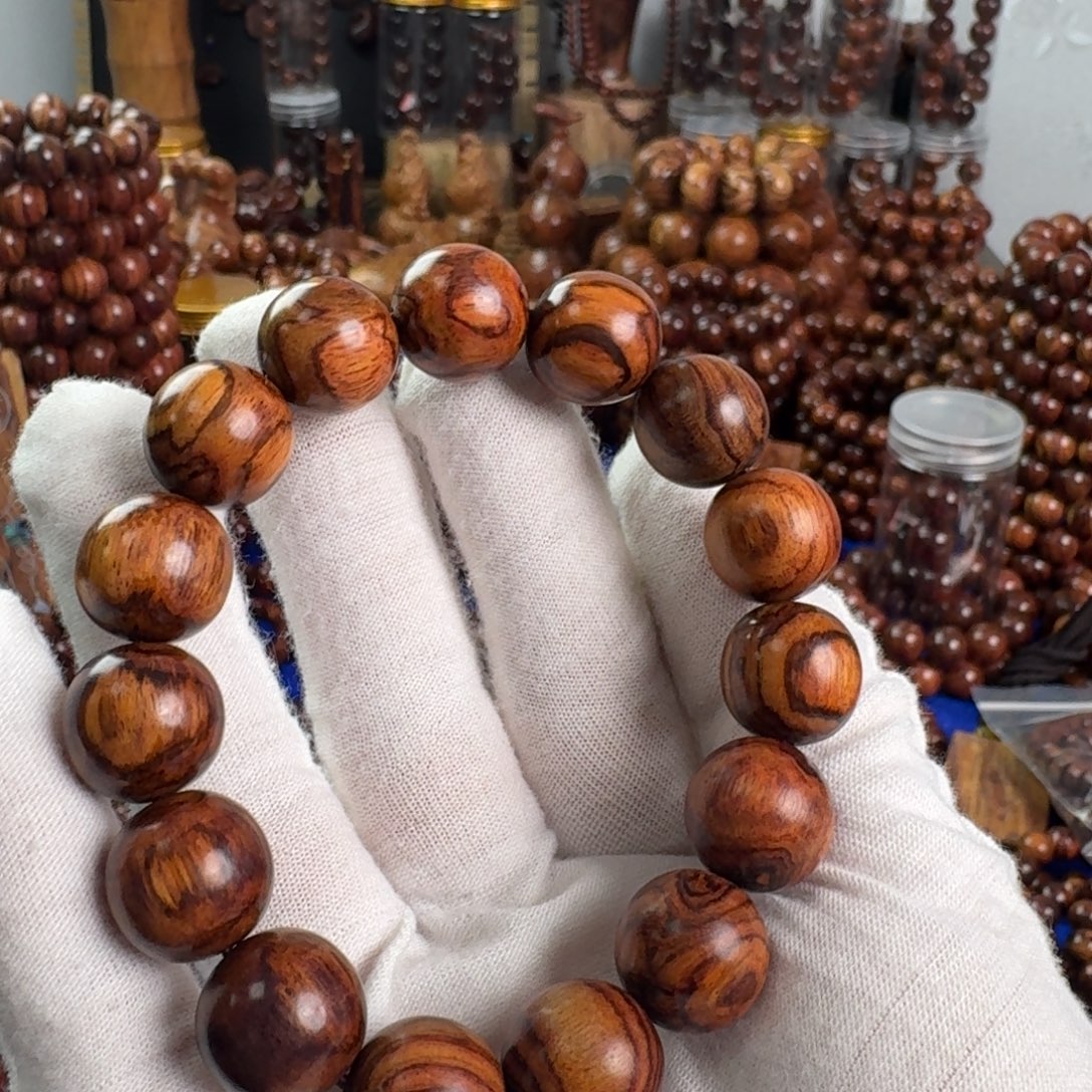 手串/手链黄花梨/降香黄檀1.5对眼正心料海南黄花梨手串