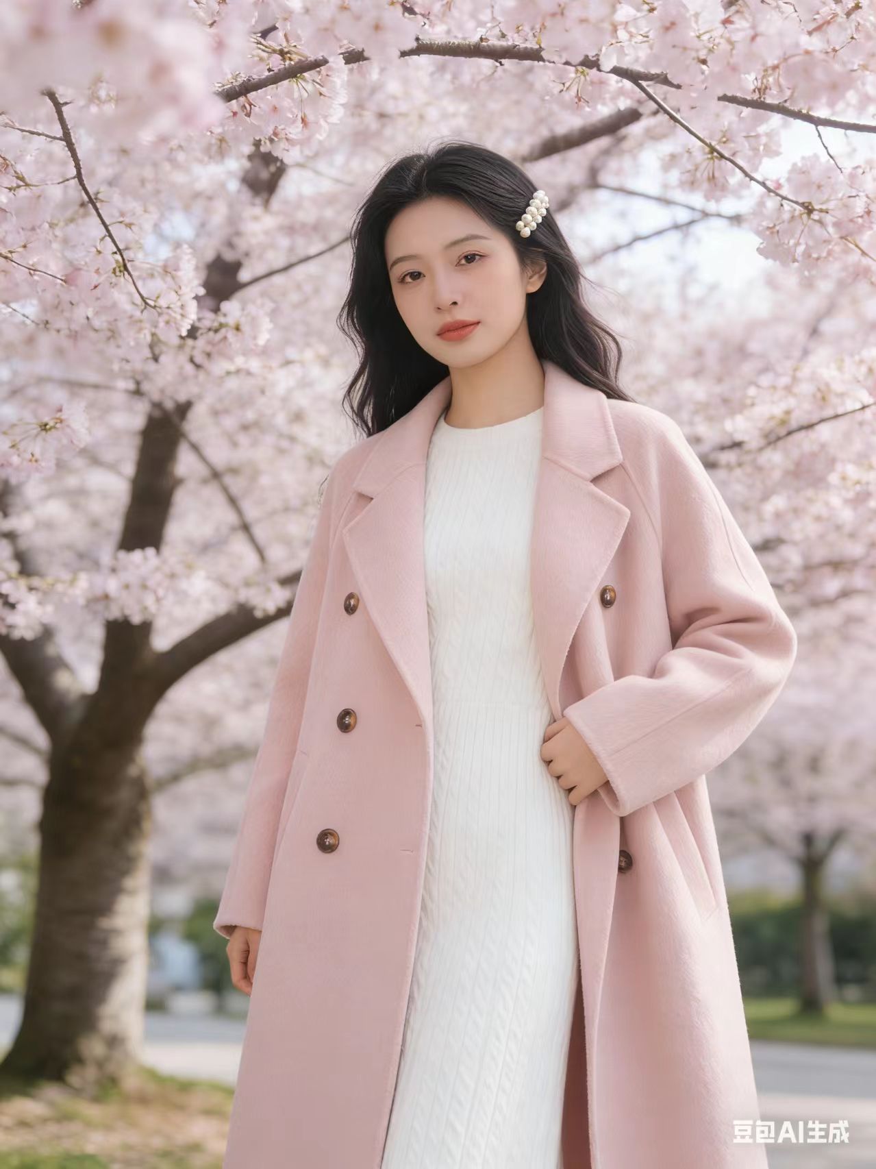 长款秋冬毛呢外套翻驳领羊毛大衣外套中长款双面呢