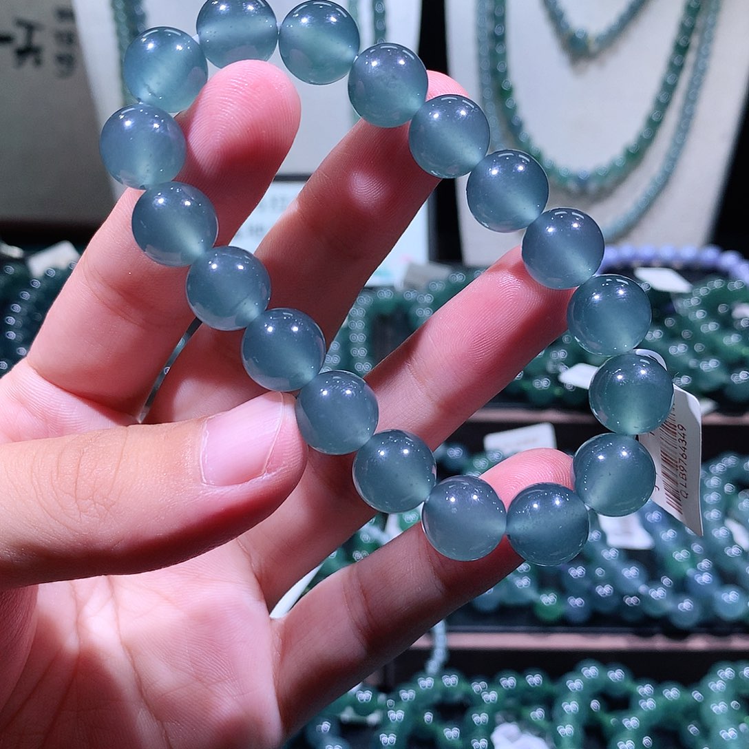 未镶嵌手链翡翠林**鹿天然a货翡翠手串11.8