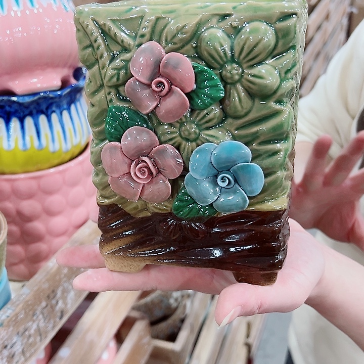 有孔，凑单福利满10元发货陶瓷多肉花盆！