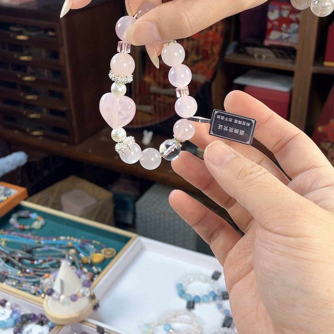 水晶手链银S925镀金镶嵌