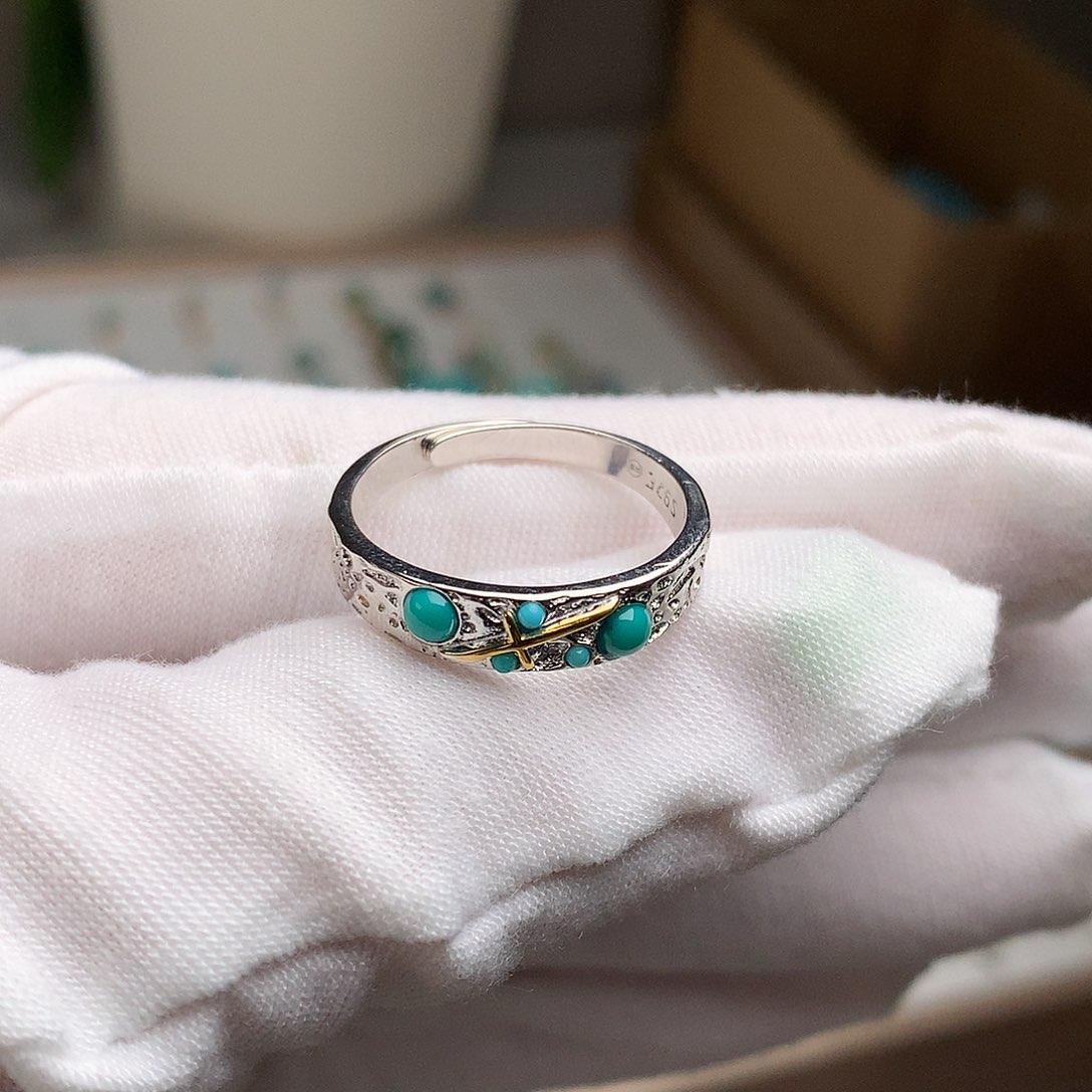 银S925镶嵌绿松石珠宝奇石