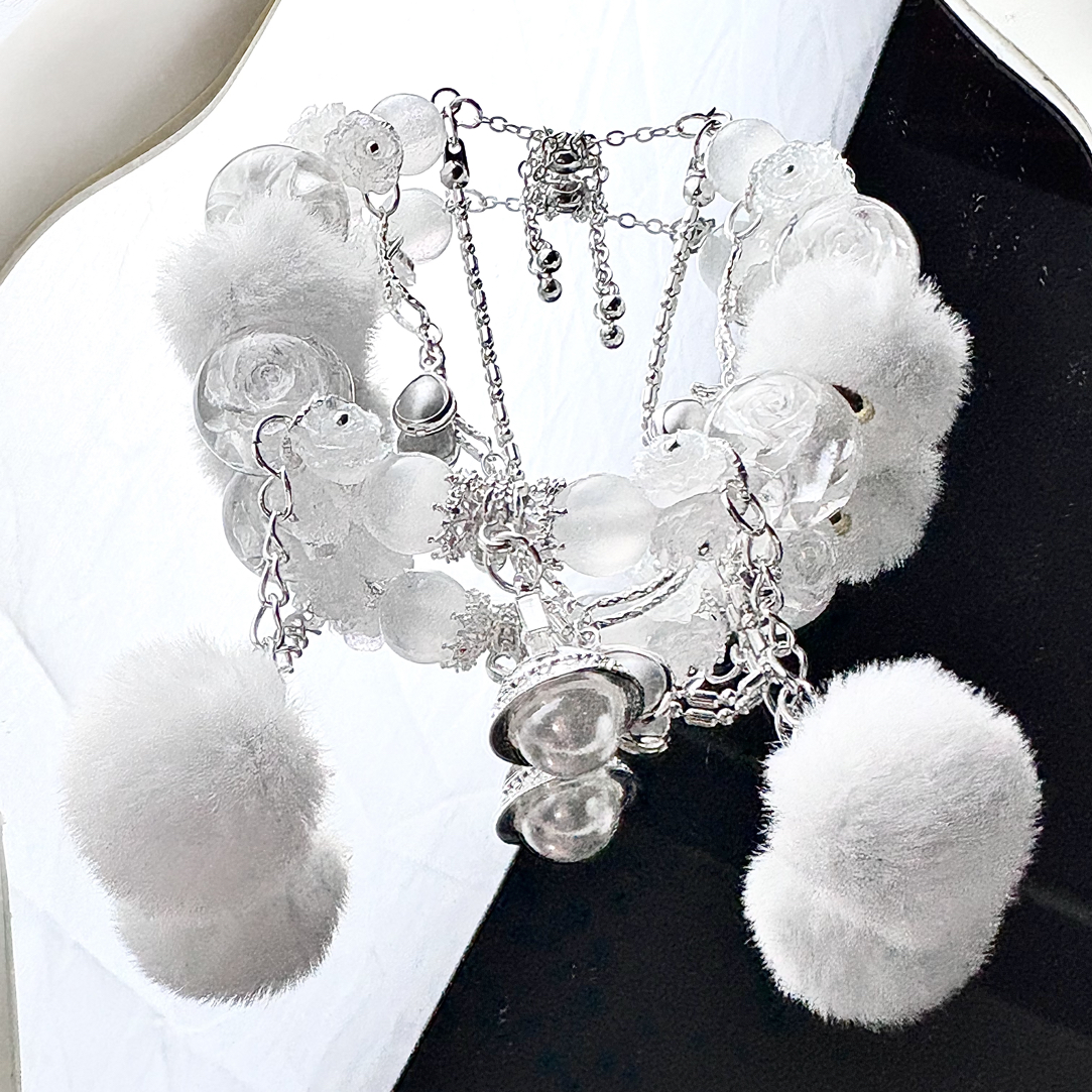 非金属树脂手链 手工diy软胶花手串直播间选