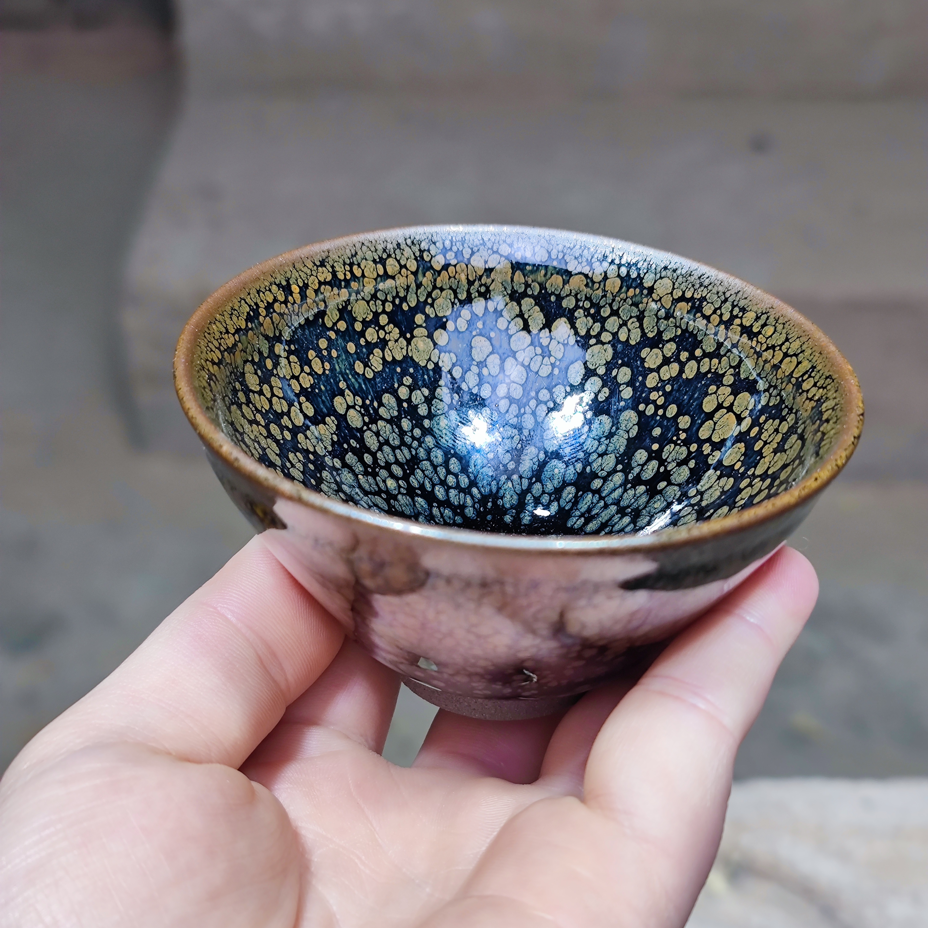 建窑建盏 复古油滴 茶盏主人杯 电烧