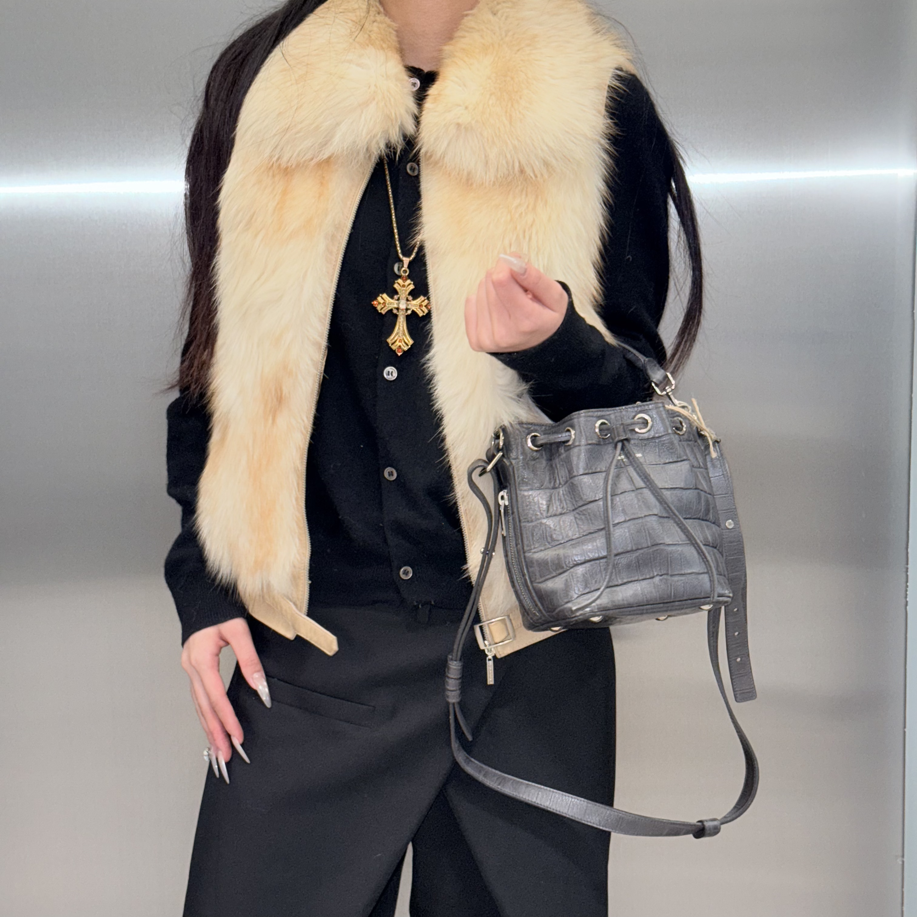 95新 YSL/圣罗兰 圣罗兰ysl鳄压水桶