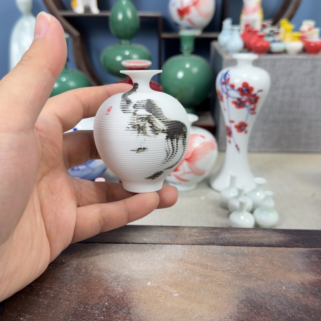 陶瓷手工小花器摆件