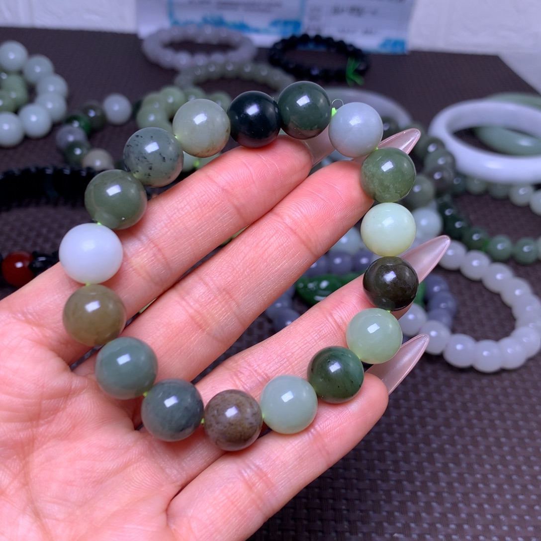 和田玉未镶嵌手串卡12