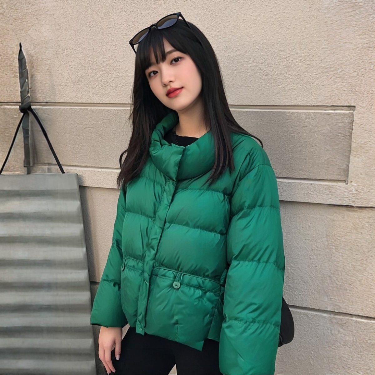 D605新款2025时尚气质立领鸭绒加厚防寒外套短款羽绒服女冬季外套