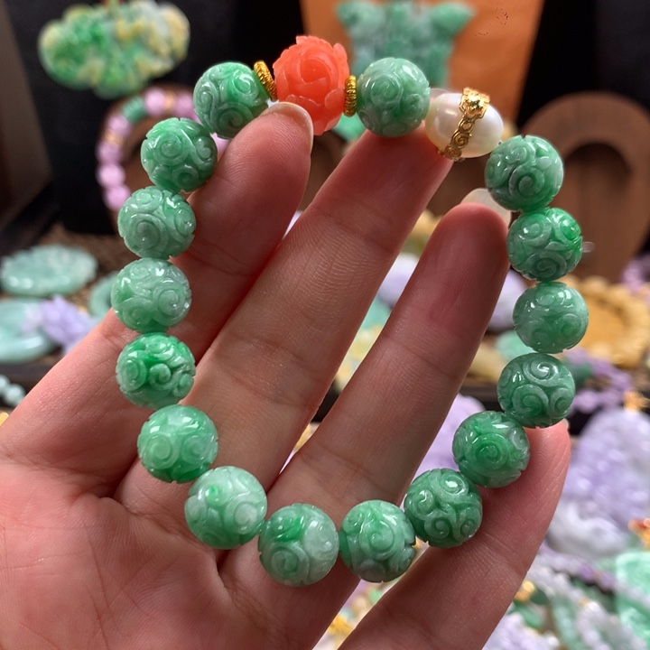 翡翠未镶嵌手链手串