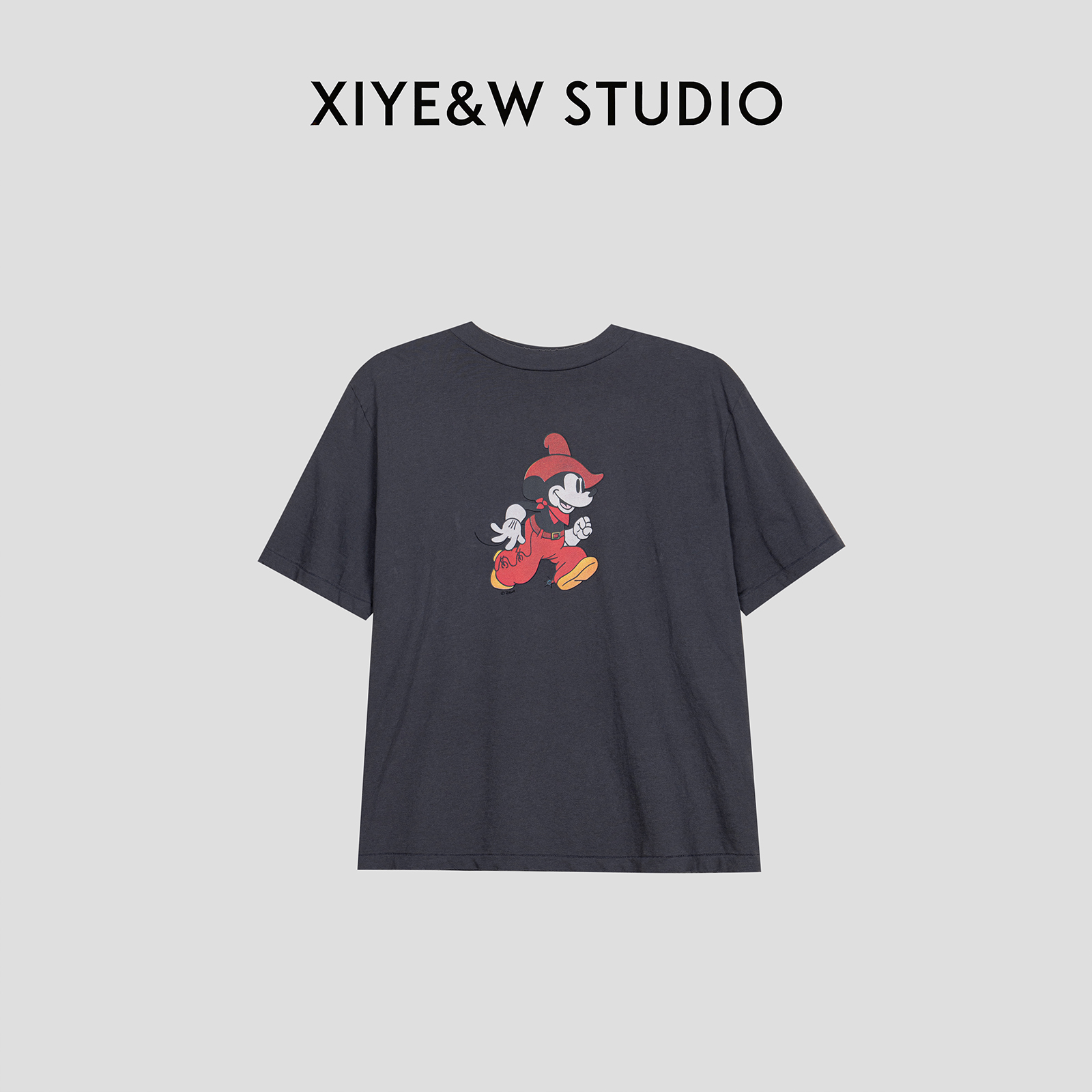 XIYE&W STUDIO「牛仔米奇」纯棉时尚休闲短袖T恤女#9417
