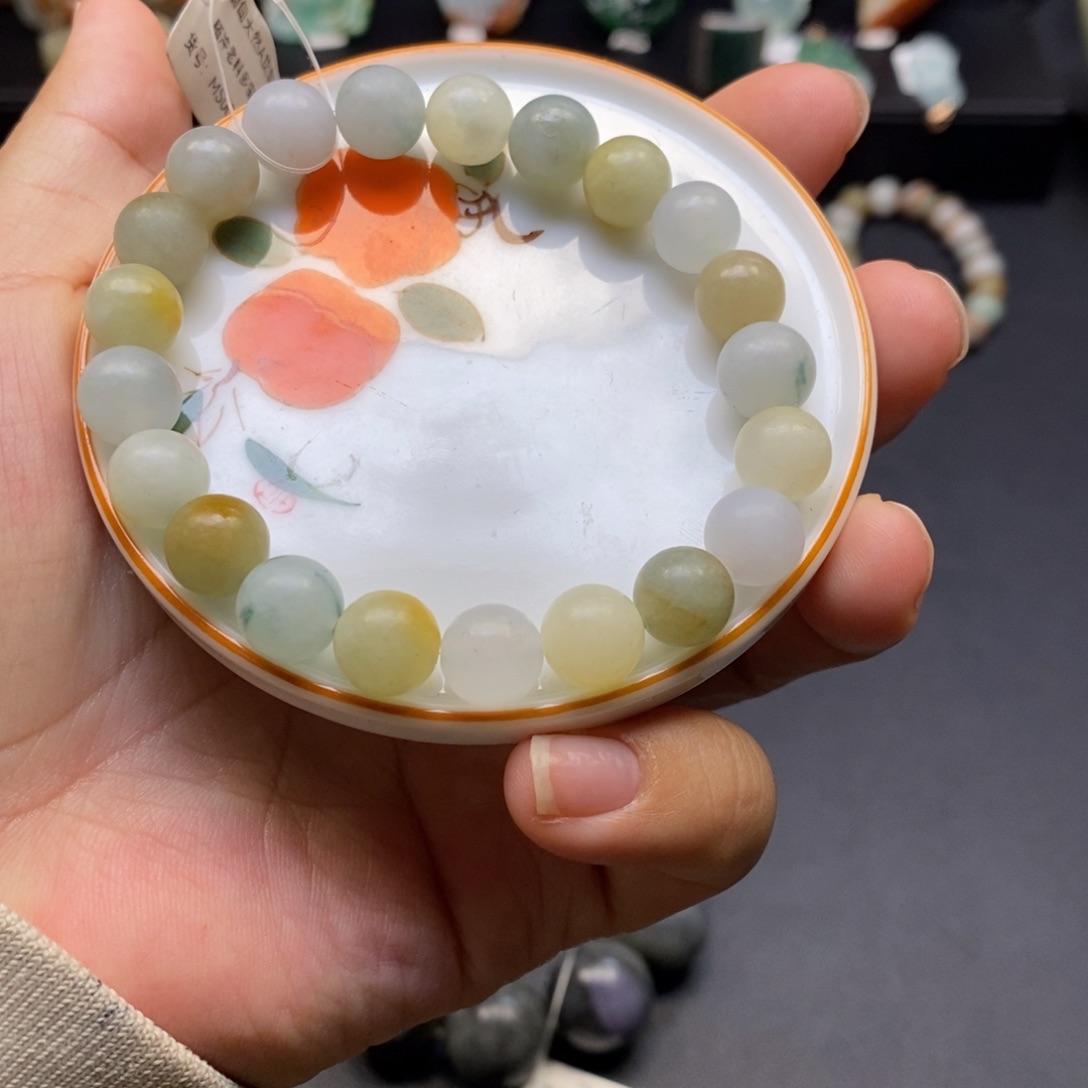 翡翠未镶嵌手串卡8+